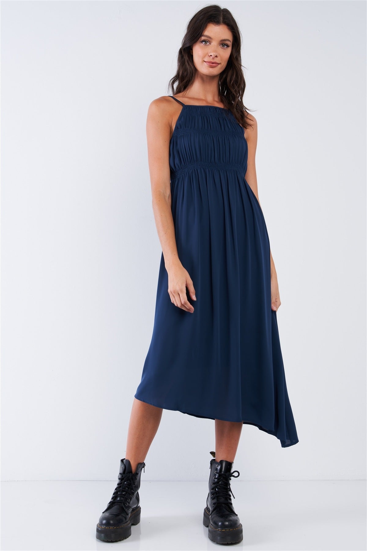 Asymmetrical Square Neck Adjustable Cami Strap Maxi Dress