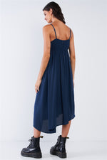 Load image into Gallery viewer, Asymmetrical Square Neck Adjustable Cami Strap Maxi Dress
