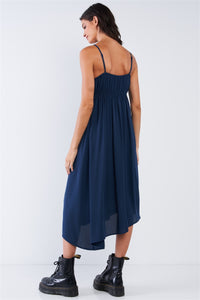 Asymmetrical Square Neck Adjustable Cami Strap Maxi Dress