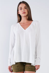 Loose Fit Long Sleeve Mesh Detail Tunic Top