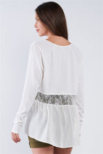 Load image into Gallery viewer, Loose Fit Long Sleeve Mesh Detail Tunic Top
