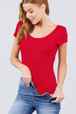 Load image into Gallery viewer, Solid Short Sleeve Scoop Neck Bodysuit
