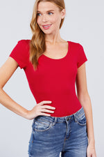 Load image into Gallery viewer, Solid Short Sleeve Scoop Neck Bodysuit
