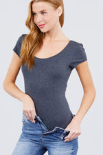 Load image into Gallery viewer, Solid Short Sleeve Scoop Neck Bodysuit
