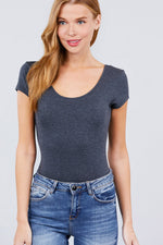 Load image into Gallery viewer, Solid Short Sleeve Scoop Neck Bodysuit
