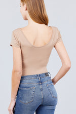 Load image into Gallery viewer, Solid Short Sleeve Scoop Neck Bodysuit
