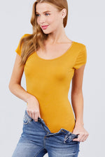 Load image into Gallery viewer, Solid Short Sleeve Scoop Neck Bodysuit
