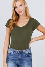 Load image into Gallery viewer, Solid Short Sleeve Scoop Neck Bodysuit
