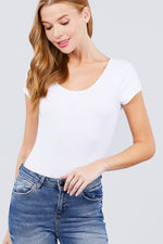 Load image into Gallery viewer, Solid Short Sleeve Scoop Neck Bodysuit
