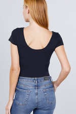 Load image into Gallery viewer, Solid Short Sleeve Scoop Neck Bodysuit
