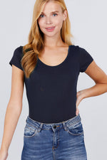 Load image into Gallery viewer, Solid Short Sleeve Scoop Neck Bodysuit
