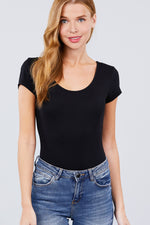 Load image into Gallery viewer, Solid Short Sleeve Scoop Neck Bodysuit
