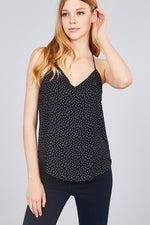 Load image into Gallery viewer, V-neck with Back Strap Dot Print Cami Top
