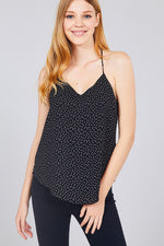 Load image into Gallery viewer, V-neck with Back Strap Dot Print Cami Top
