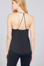 Load image into Gallery viewer, V-neck with Back Strap Dot Print Cami Top
