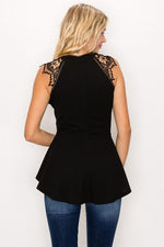 Load image into Gallery viewer, Floral Crochet Lace Belted Top
