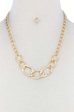 Load image into Gallery viewer, Rhinestone Oval Shape Linked Necklace
