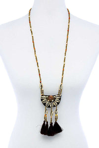 Fashion Sea Shell & Beaded Long India Necklace