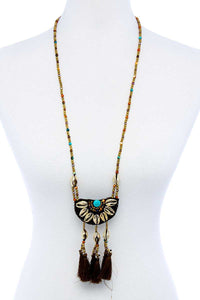 Fashion Sea Shell & Beaded Long India Necklace