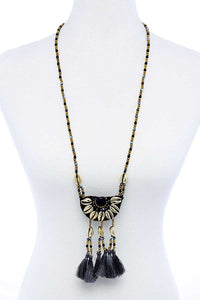 Fashion Sea Shell & Beaded Long India Necklace