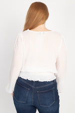 Load image into Gallery viewer, V-neck Blouse with Smocked Waist
