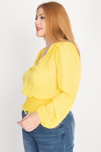 V-neck Blouse with Smocked Waist