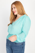 Load image into Gallery viewer, V-neck Blouse with Smocked Waist
