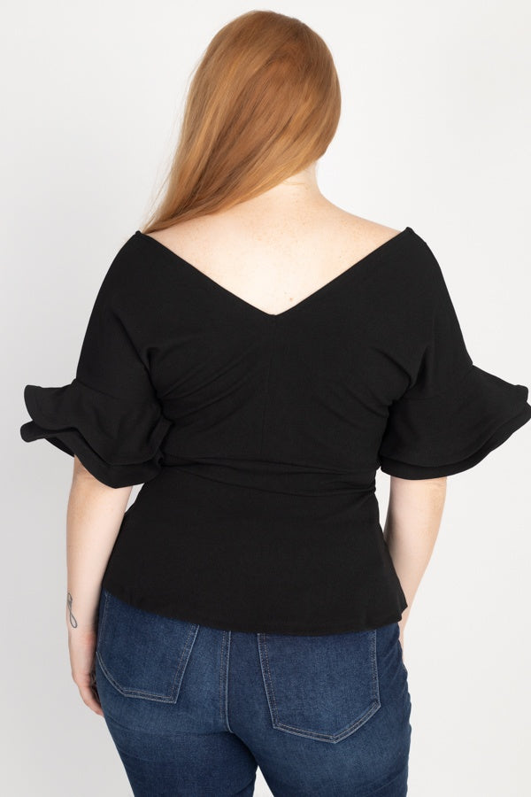 Tiered Ruffle Sleeve Top