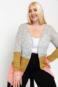 Color Block, Lightweight Cardigan