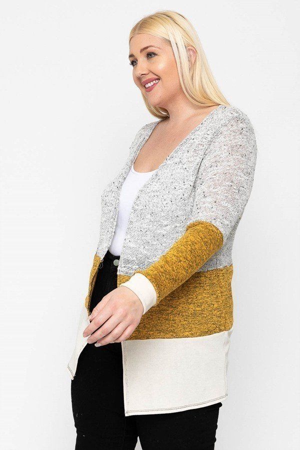 Color Block, Lightweight Cardigan