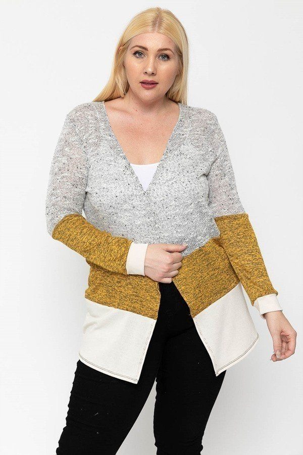 Color Block, Lightweight Cardigan