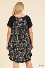 Load image into Gallery viewer, Short Sleeve Ruffle Dress with Dalmatian Print Back
