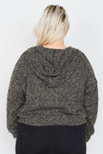 Load image into Gallery viewer, Plus Size Athletic Full Zip Hoodie Sweater
