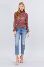 Load image into Gallery viewer, Long Sleeve Smocked Woven Top
