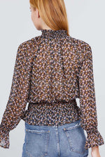 Load image into Gallery viewer, Long Sleeve Smocked Woven Top
