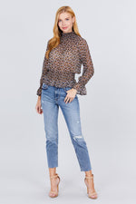 Load image into Gallery viewer, Long Sleeve Smocked Woven Top
