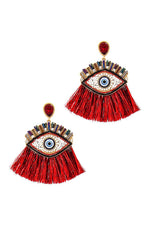 Load image into Gallery viewer, Hot Trendy Eye And Fan Tassel Drop Earring
