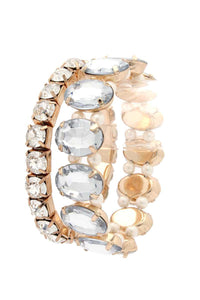 Oval Rhinestone Stretch Stackable Bracelet