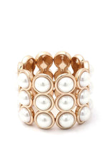 Load image into Gallery viewer, Pearl Bead Wide Stretch Bracelet
