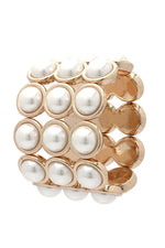 Load image into Gallery viewer, Pearl Bead Wide Stretch Bracelet
