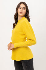 Load image into Gallery viewer, Tweed Yarn Puff Sleeve Sweater
