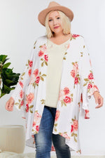 Load image into Gallery viewer, Floral Ruffle Maxi Kimono Cardigan
