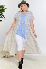 Load image into Gallery viewer, Polka Dot Short Sleeve Long Kimono
