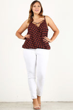 Load image into Gallery viewer, Plus Size Polka Dot Waist Length Top
