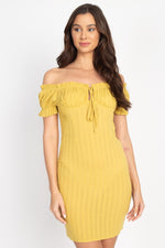 Load image into Gallery viewer, Off Shoulder Smocked Dress
