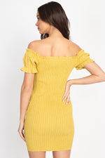 Load image into Gallery viewer, Off Shoulder Smocked Dress
