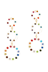 Fashion Triple Link Circle Design Earring