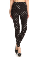 Load image into Gallery viewer, High Waisted Elastic Band Polka Dot Print Leggings
