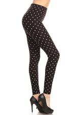 Load image into Gallery viewer, High Waisted Elastic Band Polka Dot Print Leggings
