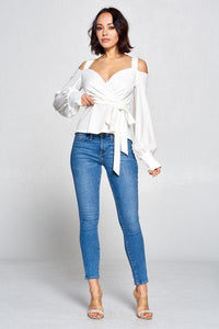 Long Sleeve Cold Shoulder Top